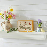 Spring Blessings w/ Butterflies Framed Wall Sign-Lange General Store