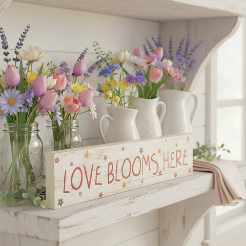 Spring In Bloom Love Blooms Here Wall Sign-Lange General Store