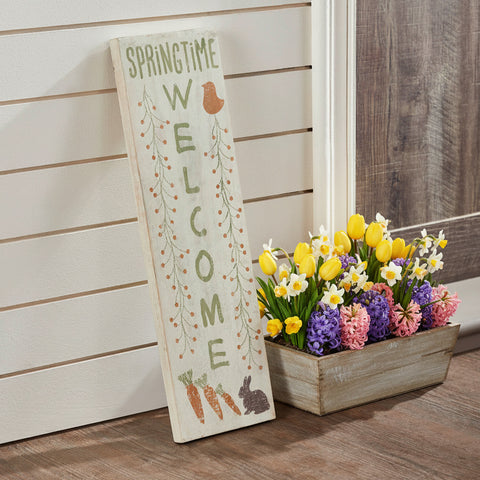 Springtime Welcome Wooden Sign-Lange General Store