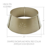 Stamped Snowflake Metal Tree Collar Antique Gold-Lange General Store