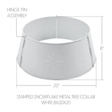 Stamped Snowflake Metal Tree Collar White-Lange General Store