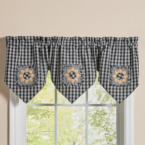Stanton Black Sunflower Point Valance-Lange General Store