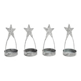Star Tealight Holder Galvanized Set of 4-Lange General Store
