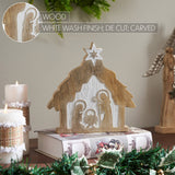 Star of Bethlehem Natural Wooden Nativity Scene-Lange General Store