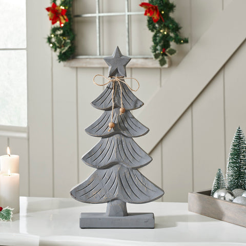 Starry Pine Distressed Grey Wooden Tree-Lange General Store