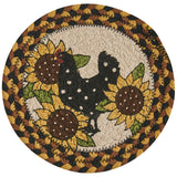 Sunflowers & Hen Braided Trivet 8"-Lange General Store