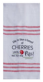 Sweet Cherry Snarkasms Embroidered Tea Towel-Lange General Store