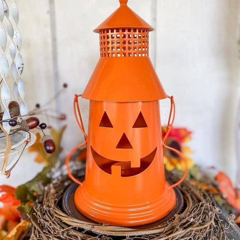 Tealight Holder Halloween Lantern - Orange