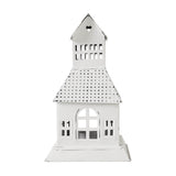 Tealight Holder Metal Village House A Antique White-Lange General Store