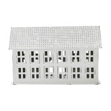 Tealight Holder Metal Village House B Antique White-Lange General Store
