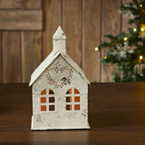Tealight Holder Metal Village House C Antique Cream-Lange General Store