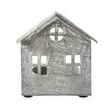 Tealight Holder Metal Village House G Antique Grey-Lange General Store