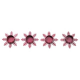 Tealight Holder Snowflake Burgundy Set of 4-Lange General Store