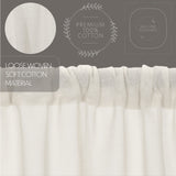 Templeton Tobacco Cloth Antique White Fringed Swag Curtains