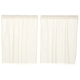 Tobacco Cloth Antique White Fringed Tier Curtains 36"-Lange General Store