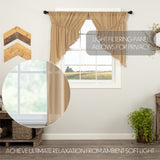 Templeton Tobacco Cloth Khaki Fringed Prairie Swag Curtains