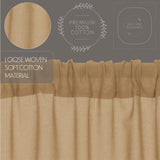 Templeton Tobacco Cloth Khaki Fringed Prairie Swag Curtains
