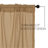 Templeton Tobacco Cloth Khaki Fringed Swag Curtains-Lange General Store