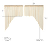 Templeton Tobacco Cloth Natural Fringed Swag Curtains