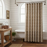 Tinderbox Brown Plaid Shower Curtain-Lange General Store