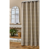 Tinderbox Brown Plaid Shower Curtain-Lange General Store