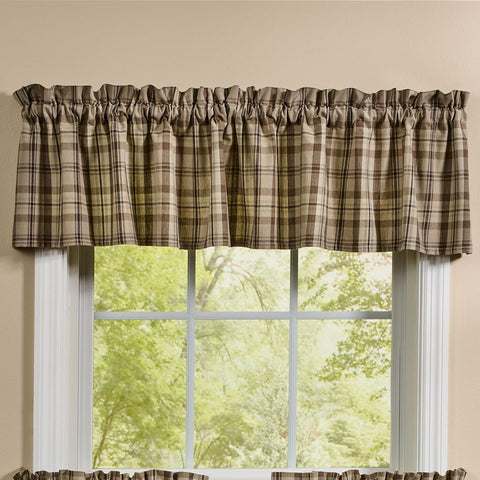 Tinderbox Brown Plaid Valance-Lange General Store
