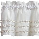 Triplicity Ruffled White Valance-Lange General Store