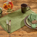 Tweed Sage Loden Green Cotton Cloth Napkins Set of 4