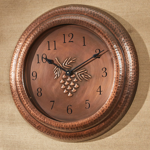 Copper Pine Wall Clock