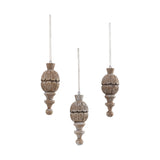 Vintage Finial Ornament Feathered Finish Set of 3-Lange General Store