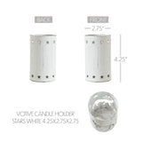 Votive Candle Holder Stars White-Lange General Store