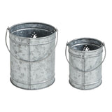 Votive Candle Holder w/Star Cutout Galvanized Set of 2-Lange General Store