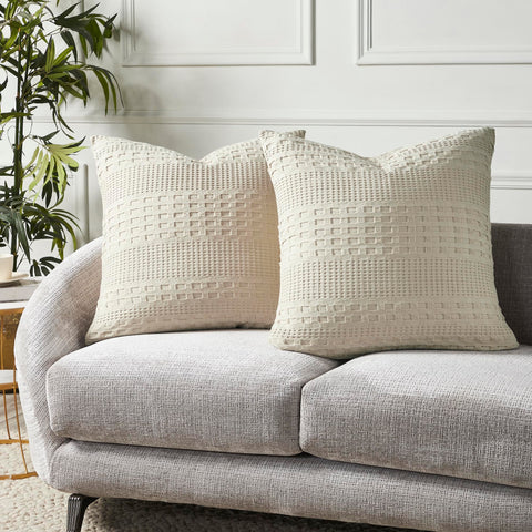 Waffle Weave Natural Euro Sham Set of 2-Lange General Store