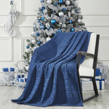 Waffle Weave Navy Blue Throw-Lange General Store