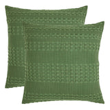 Waffle Weave Olive Green Pillow Cover Set of 2-Lange General Store