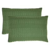Waffle Weave Olive Green Sham Set of 2-Lange General Store
