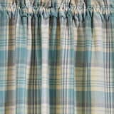 Water Blue Plaid Lined Long Panel Curtains-Lange General Store