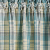 Water Blue Plaid Short Panel Curtains-Lange General Store