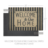 Welcome To Our Home Grey Stripes Door Mats-Lange General Store