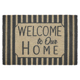 Welcome To Our Home Grey Stripes Door Mats-Lange General Store