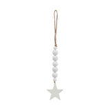 White Beads & Star Ornament-Lange General Store