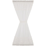 White Ruffled Sheer Petticoat Door Panel Curtain-Lange General Store