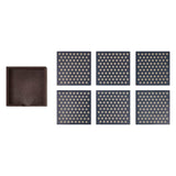 White Stars On Navy Coaster w/Container Set of 6-Lange General Store