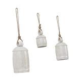 White Washed Gold Glitter Metal Bell Set of 3-Lange General Store