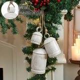 White Washed Gold Glitter Metal Bell Set of 3-Lange General Store