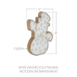White Washed Jolly Natural Wooden Snowman-Lange General Store