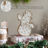 White Washed Jolly Natural Wooden Snowman-Lange General Store