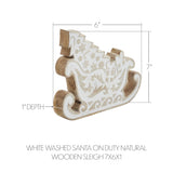White Washed Santa on Duty Natural Wooden Sleigh-Lange General Store