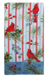 Winter Blue Cardinal Greenery Terry Towel