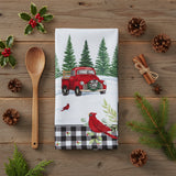 Winter Cardinal Truck Terry Towel